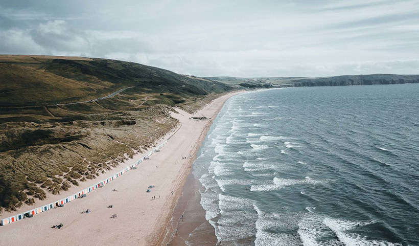 Aerial view of Woolacombe Bay