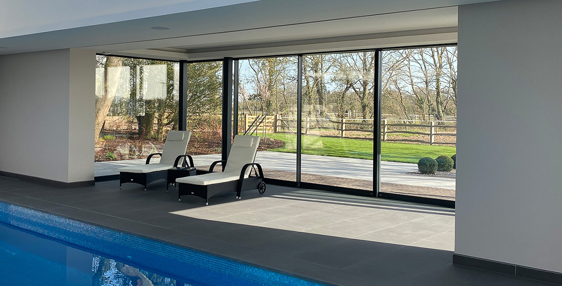 Pool in a gym building in the New Forest National Park area redesigned by INKSPACE Architects and Interior Designers