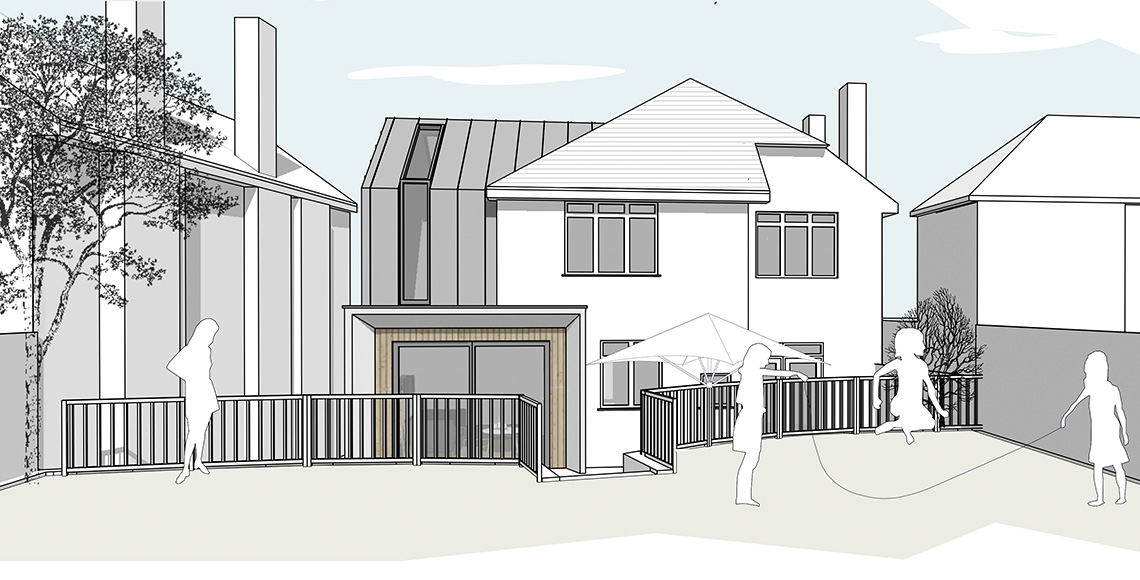 Poole Park - Contemporary side and rear home extension in Poole, Dorset