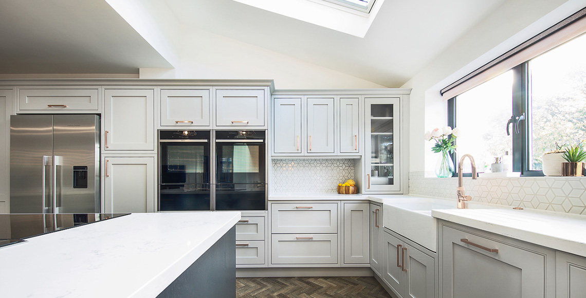 Redesigned and refurbished modern kitchen inside a 1920’s house in Bournemouth - a project by INKSPACE Architects and Interior Designers