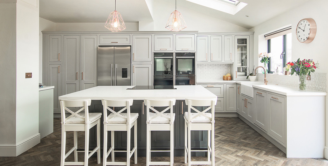Redesigned and refurbished modern kitchen inside a 1920’s house in Bournemouth - a project by INKSPACE Architects and Interior Designers