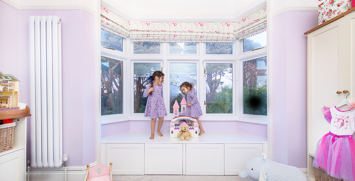 Modern redesigned and refurbished bedroom inside a 1920’s traditional house in Bournemouth - a project by INKSPACE Architects and Interior Designers