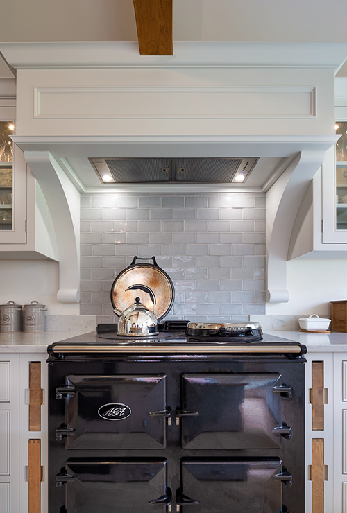 Kitchen inside a Grade II listed house in Dorset, a restoration project by INKSPACE Architects and Interior Designers in Dorset, Cornwall and Devon