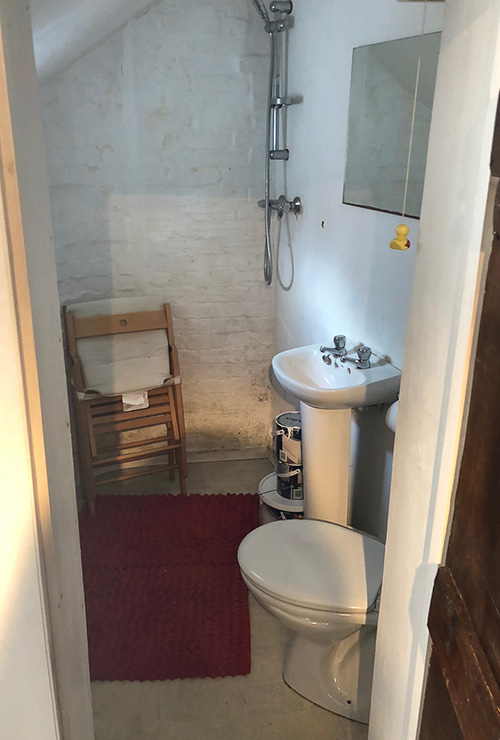 Bathroom inside a Grade II listed house in Wimborne, Dorset before restoration by INKSPACE Architects and Interior Designers in Dorset, Cornwall and Devon
