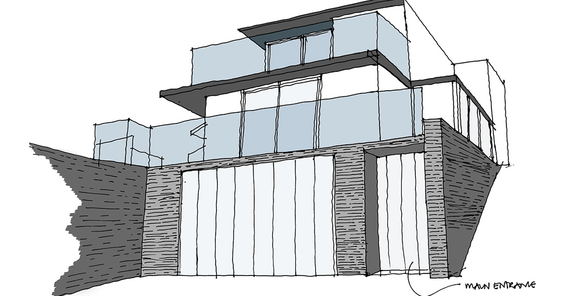 CGI redesign of family home in Devon, a renovation project by INKSPACE Architects and Interior Designers in Dorset, Cornwall and Devon