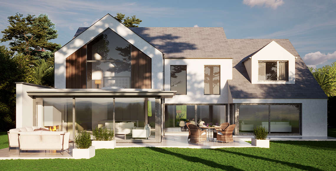 Branksome Chine - CGI proposed redevelopment - Rear view - Inkspace Architects