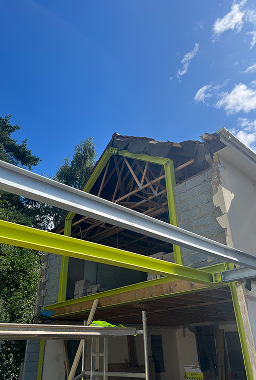 Branksome Chine - Redevelopment extension - steels - Inkspace Architects