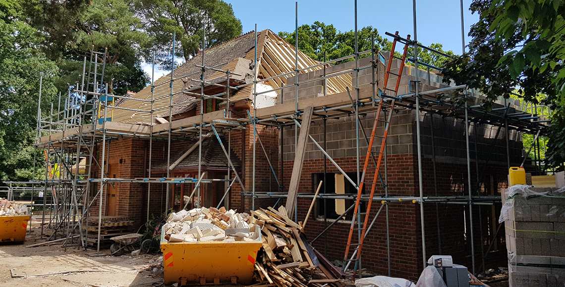 Brockenhurst House - Redevelopment underway by Inkspace Architects - New Forest