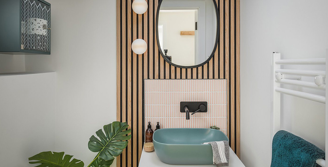 Bathroom in Little Garth, designed by INKSPACE Architects and Interior Designers in Dorset, Cornwall and Devon.