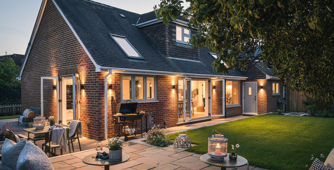 Exterior of house in Little Garth, designed by INKSPACE Architects and Interior Designers in Dorset, Cornwall and Devon.