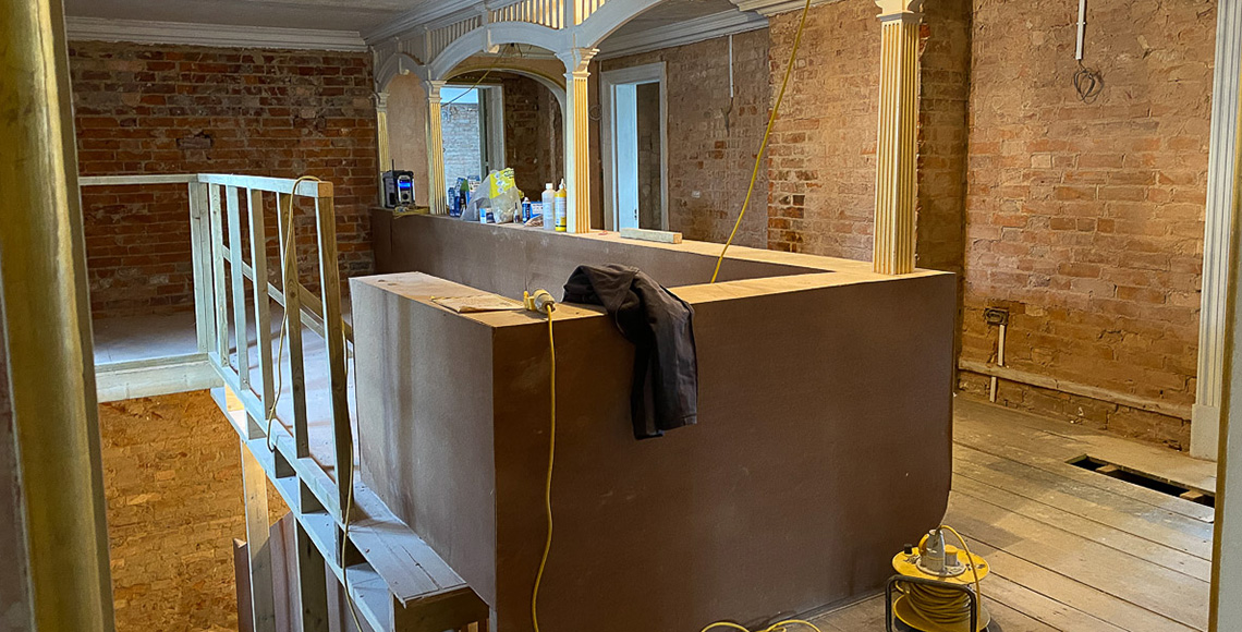 New Forest Manor - stairs under construction - Projects in Progress - InkSpace Architects