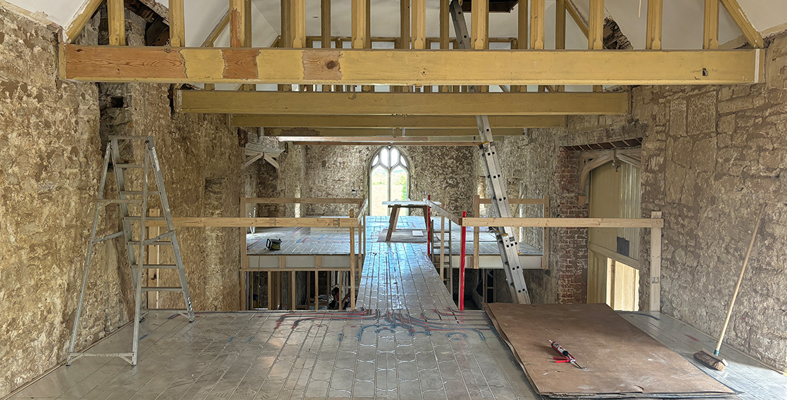 Old Church of St James - First Floor construction - InkSpace Architects - Dorset