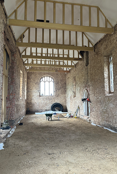 Old Church of St James - internal floor leveling - InkSpace Architects - Dorset