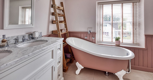 Luxury bathroom, designed by INKSPACE, Interior Designers in Dorset, Devon and Cornwall