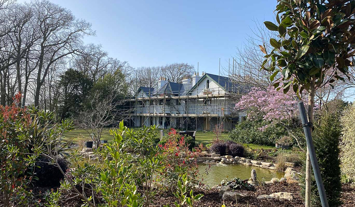In progress renovation and extension of Grade II listed home in the New Forest, Hampshire